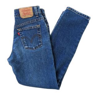 Vintage Y2K LEVI'S 512 Classic Slim Stretch Tapered Ankle Jean, Medium Blue Sz 4